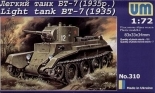 0310 UNIMODELS SCALA 1/72 LIGHT TANK BT-7 (1935)