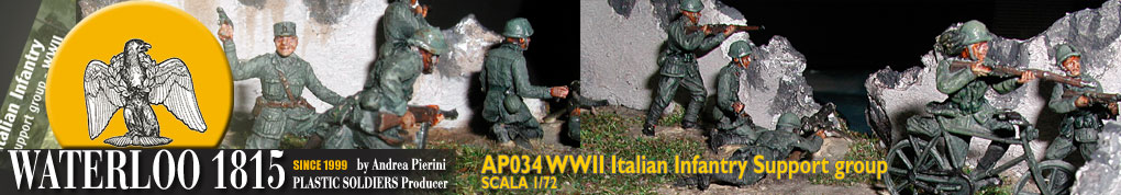 seconda guerra mondiale gruppo di supporto fanteria italiana - italian support group second world war WWII scala 1/72 ap034 waterloo1815